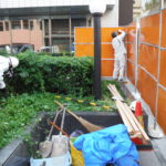 愛知県名古屋市中区 オフィスビル 花壇から駐車場へ外構工事【オンソー有限会社】